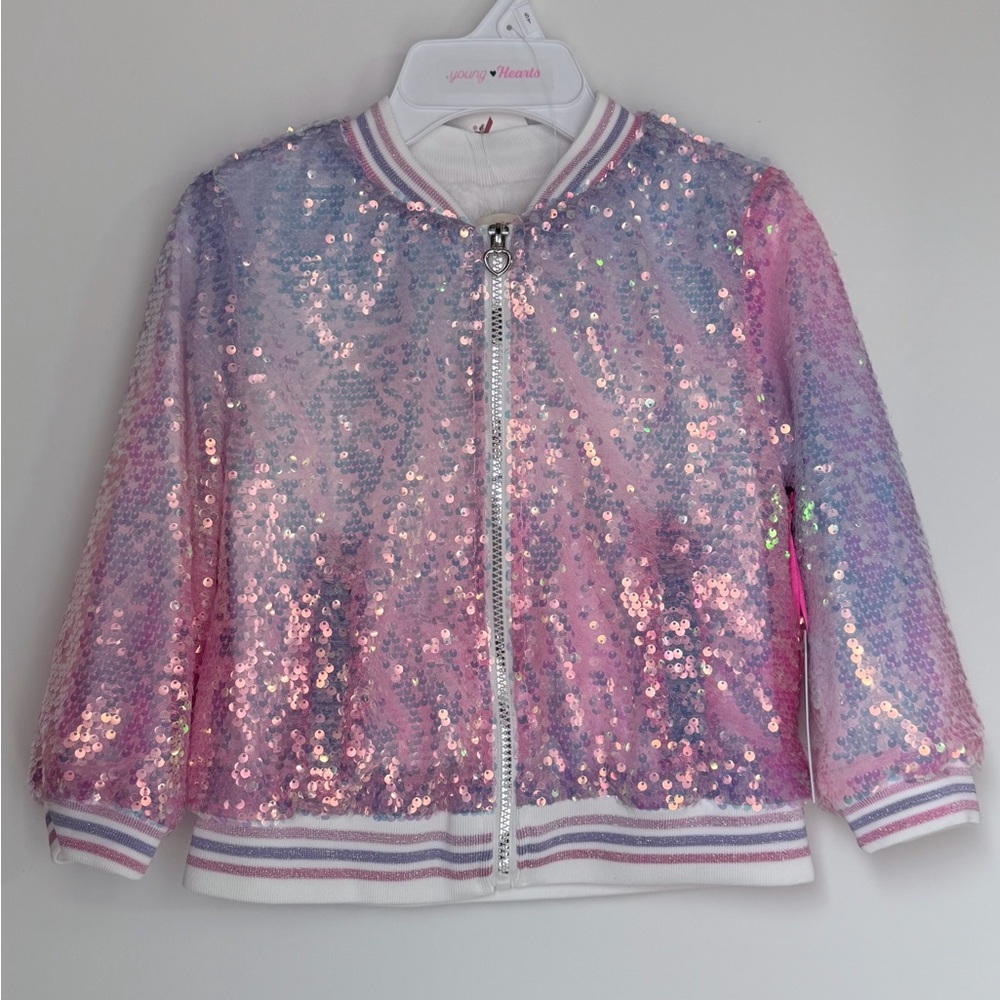 Sequin Ombre Pink & Purple Kids Jacket 5T